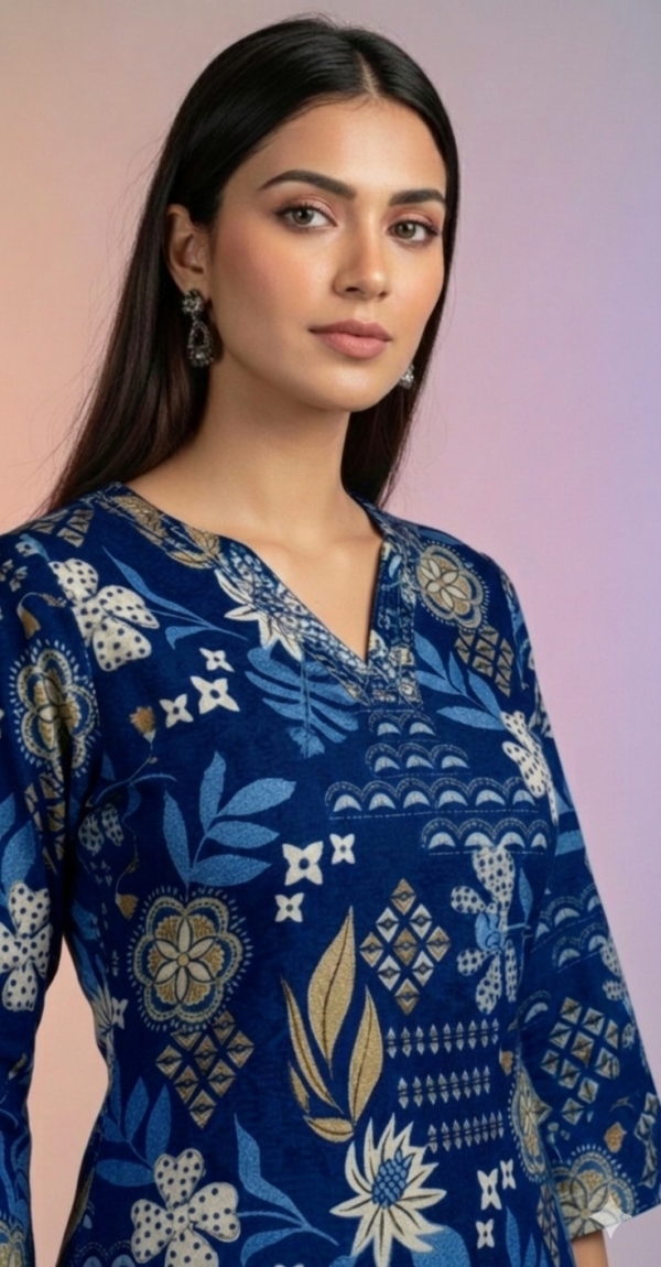Blue Straight Kurti