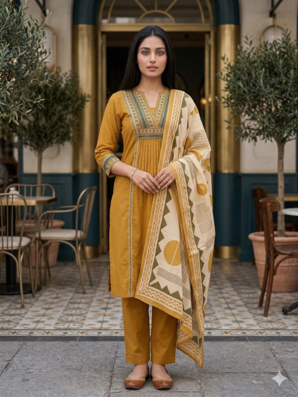 Mustard A-Line 3 Pc Set